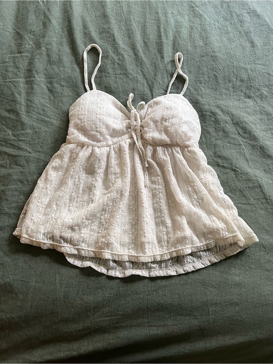 No Boundaries Tops - No Boundaries White Eyelet Lace Camisole Tank